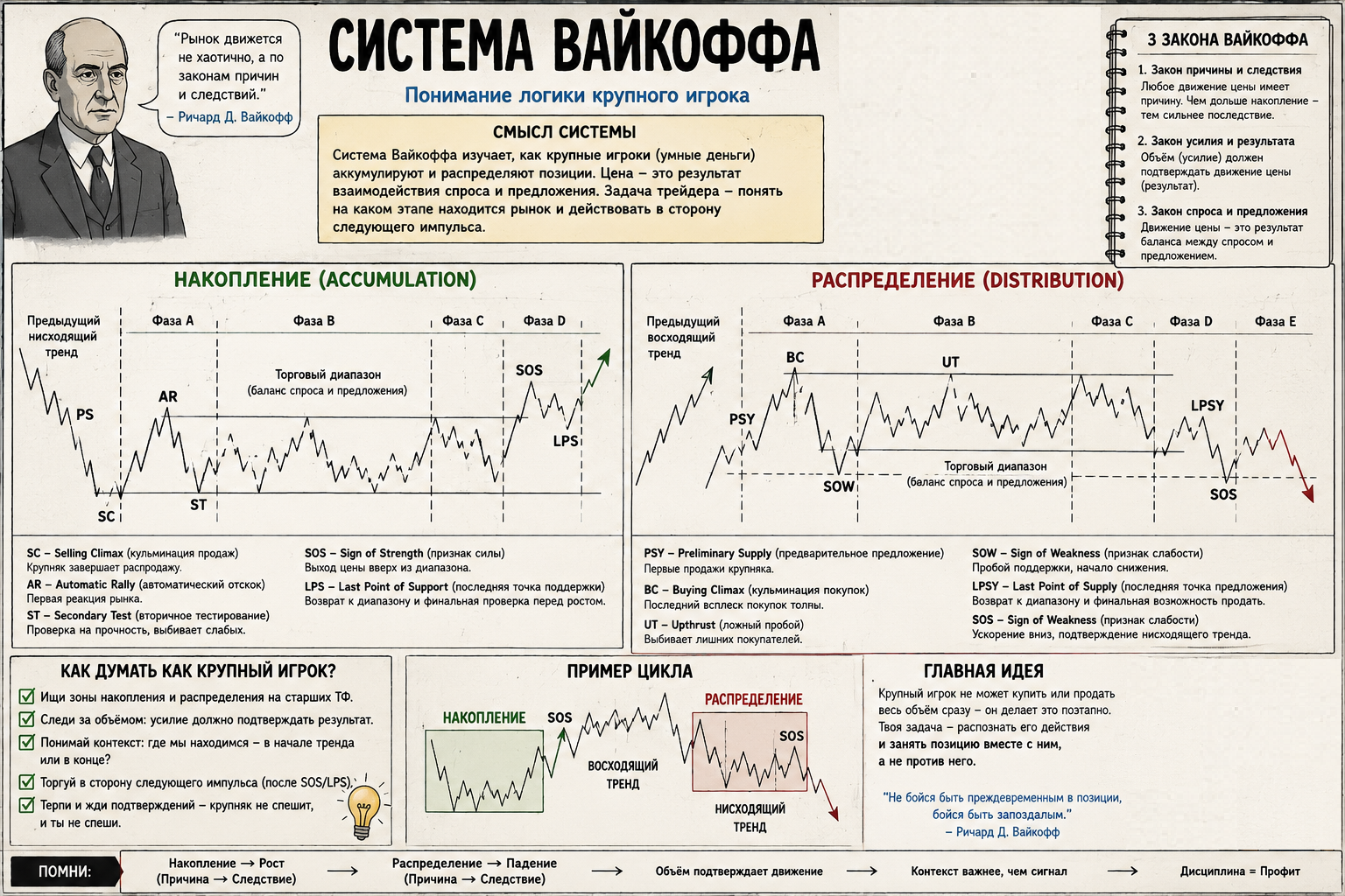 Система Вайкоффа, как зарабатывать c крупными игроками