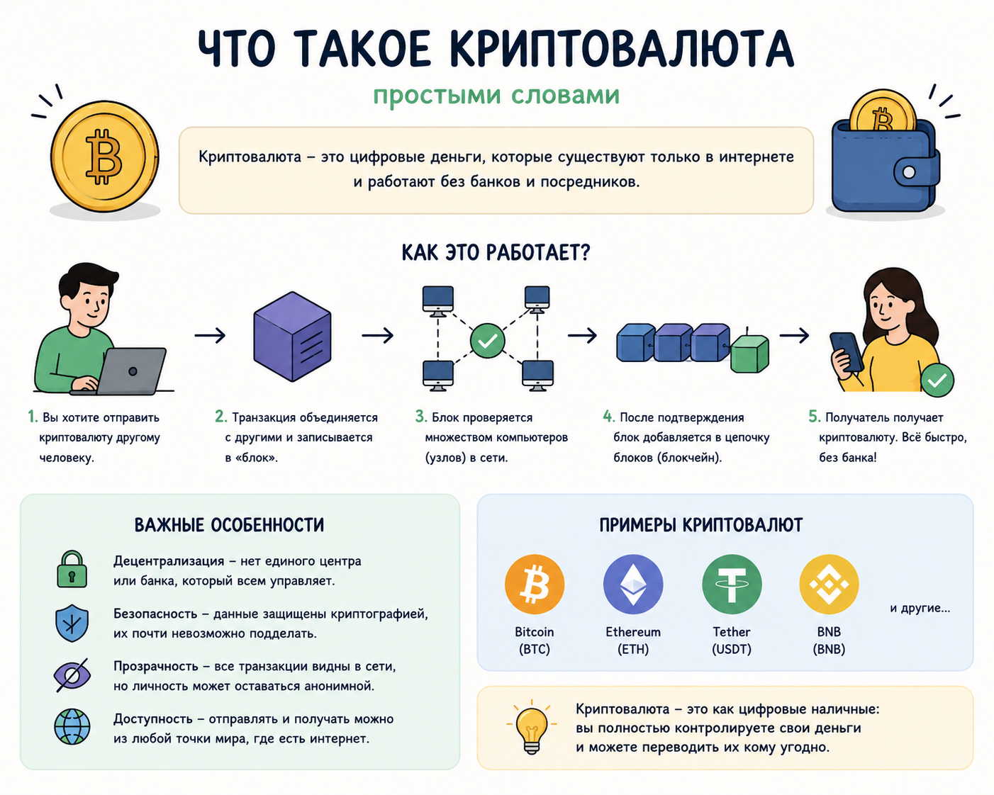 Что такое криптовалюта, Блокчейн, Биткоин