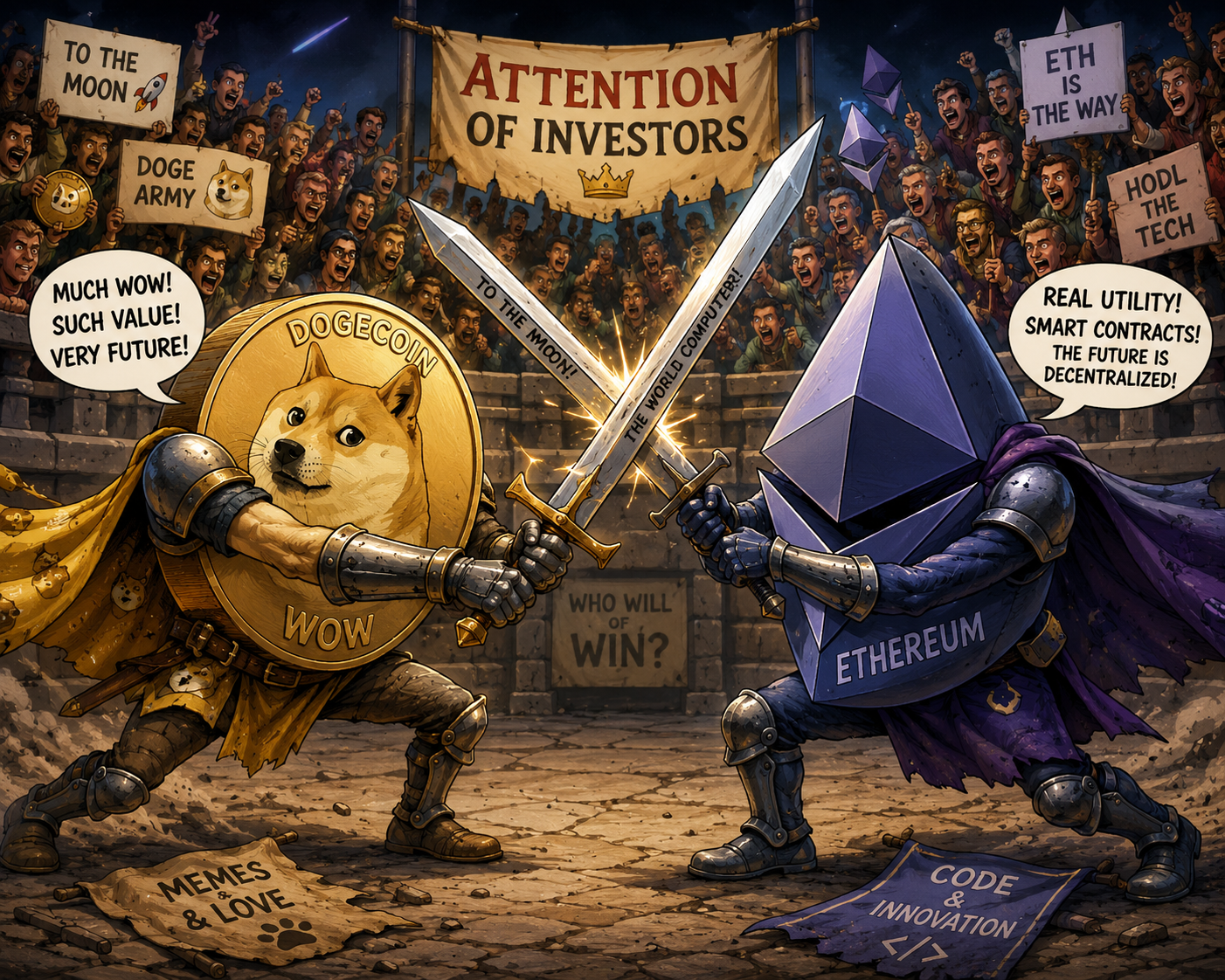 Ethereum против Dogecoin, Сложность против простоты