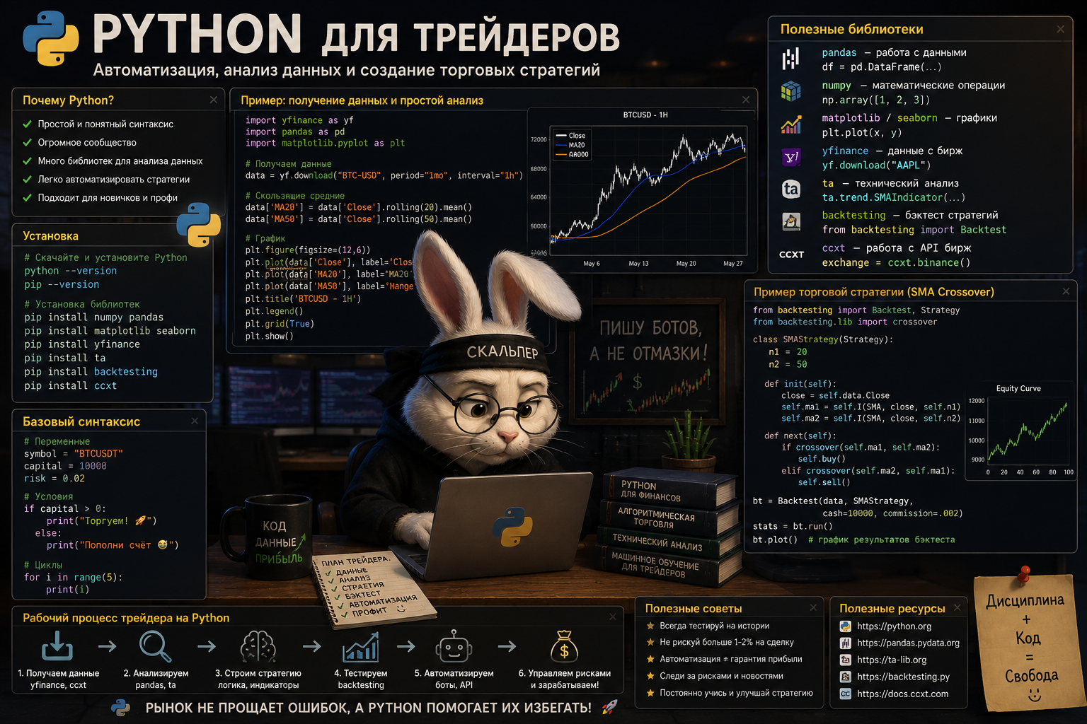 Python для трейдеров, основы python, изучаем python