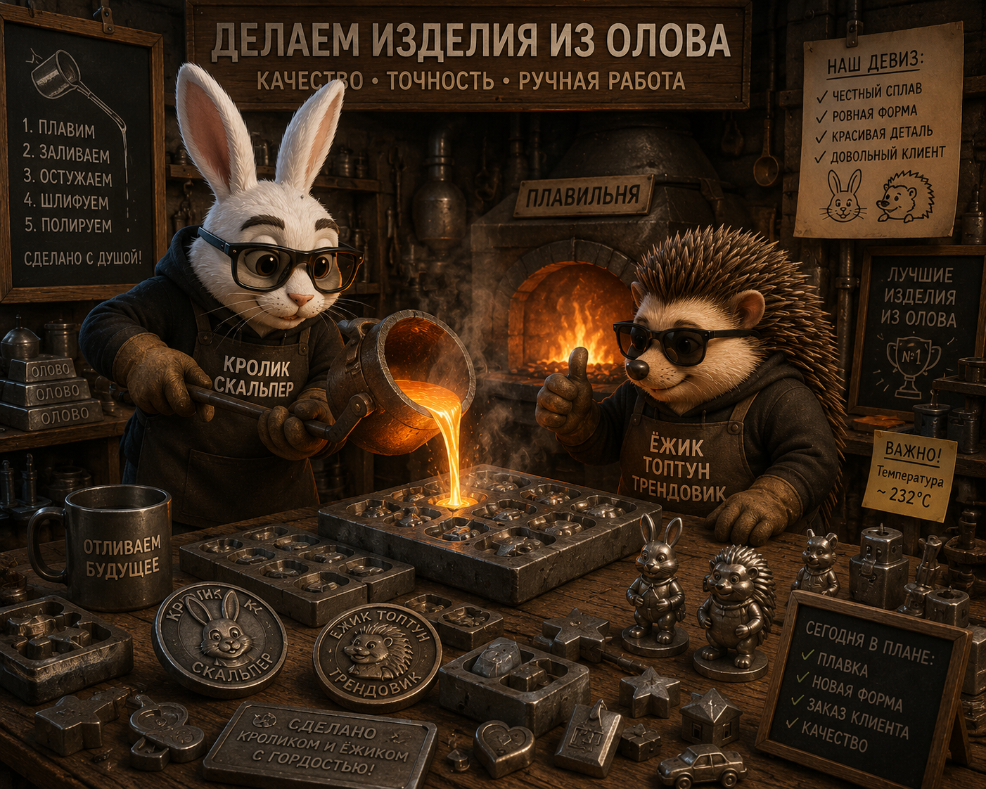 Отливка изделий из олова