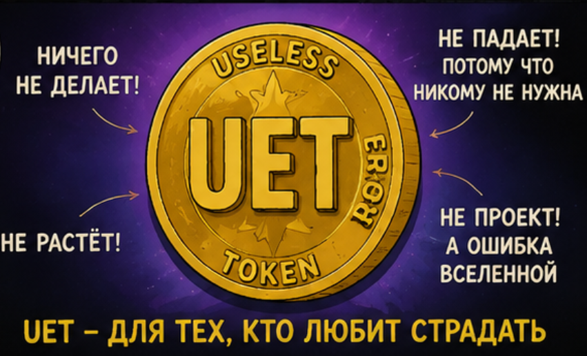 UET, Useless Ethereum Token, скам криптовалюта